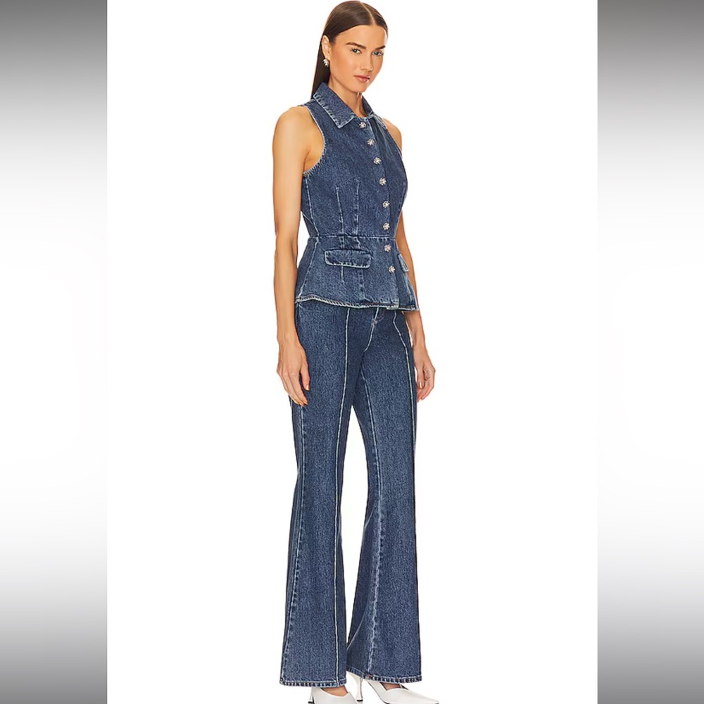 Self-Portrait Blue Denim Jumpsuit - Picture 2 of 4